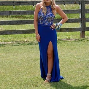 Jeweled top, royal blue bottom